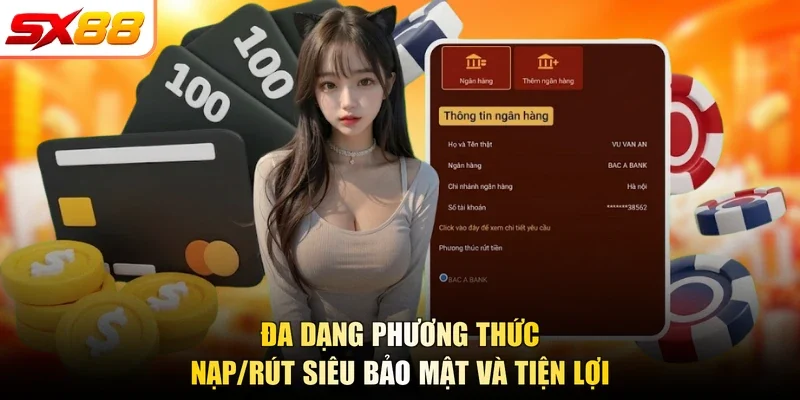 Đa dạng phương thức nạp/rút siêu bảo mật và tiện lợi